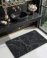 Vista 3 de DEXI Tapete de baño de 17 x 32 pulgadas, antideslizante, de secado rápido, súper absorbente, ultra delgado, tapete de baño de mármol, tapetes