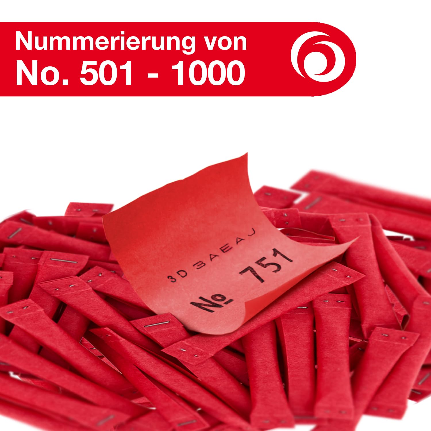 Herlitz 791863 vincente 501-1000 10 x 50 pezzi, rosso, numerato