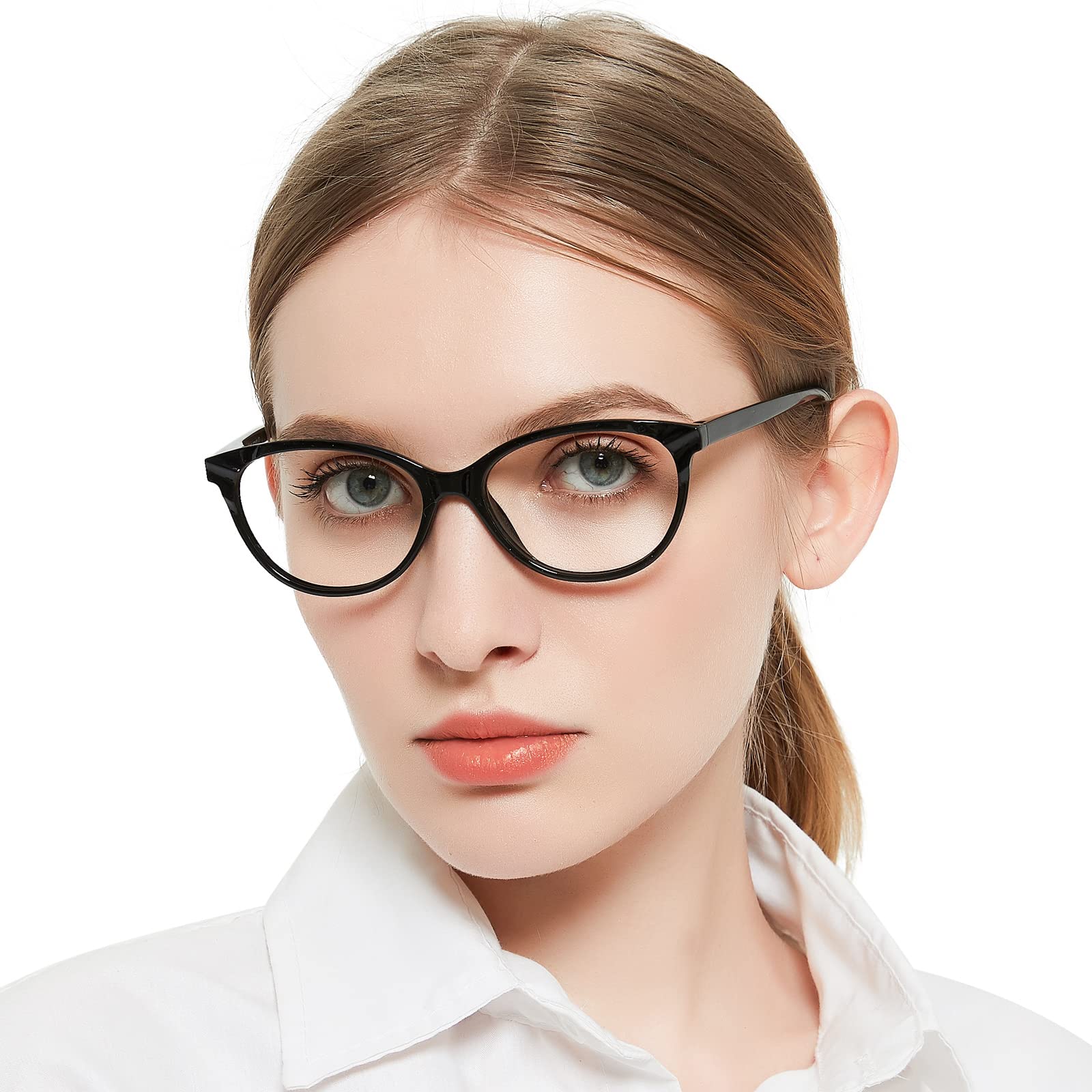 MARE AZZURO Clear Reading Glasses Women Fashion Round Readers 0 1.0 1.25 1.5 1.75 2.0 2.25 2.5 2.75 3.0 3.5 4.0 5.0 6.0
