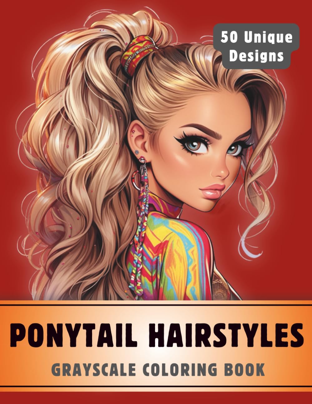 Ponytail Hairstyles Coloring Book: Grayscale Coloring Book for Adults with 50 High-Quality and Unique Illustrations for Relaxation and Stress Relief. (Premium Grayscale Coloring Books for Adults)