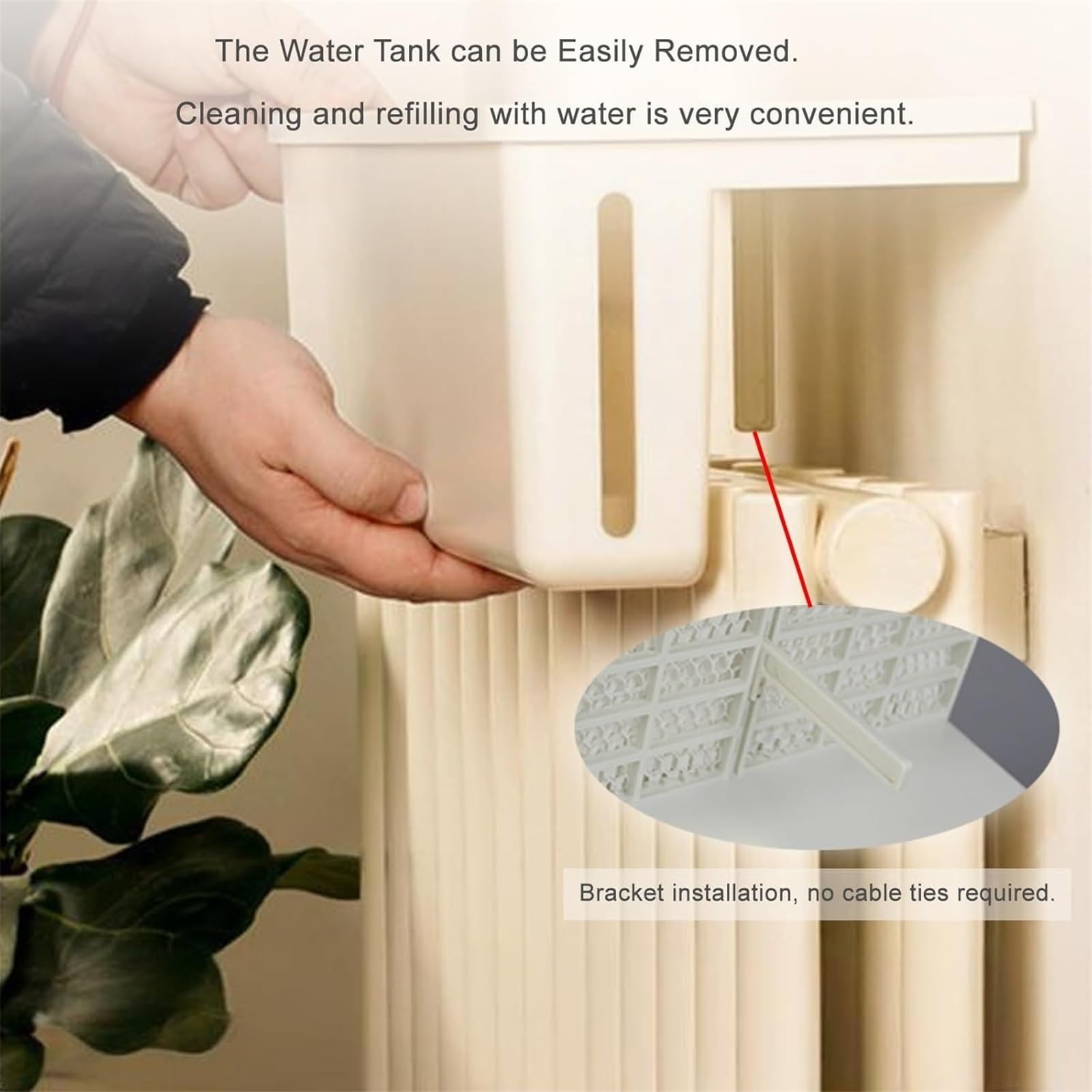 Serbatoio umidificatore per termosifone, grande capacità, design con asta retrattile per asciugare i vestiti per camere da letto, 39,9 cm