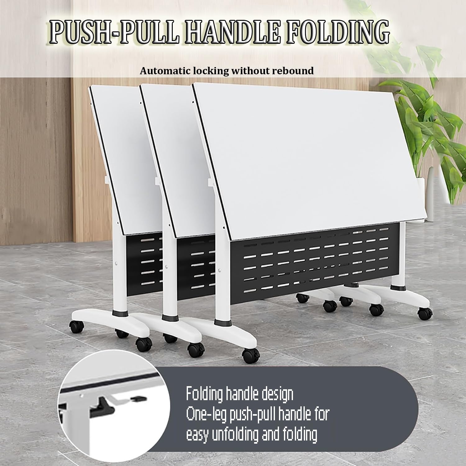 Konferenzraumtisch, Faltbare Besprechungstische, mobiler Schulungstisch, moderner Konferenzraumtisch für das Büro, Flip-Top-Schulungsseminartisch, 4er-Pack, 63 x 15,7 x 29,5 Zoll