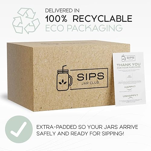 Miniatura 9 de Juego de 4 tazas de tarro Mason de 20 onzas con asas, tapas, pajitas y cepillo de limpieza, tazas de avena y café helado durante la noche