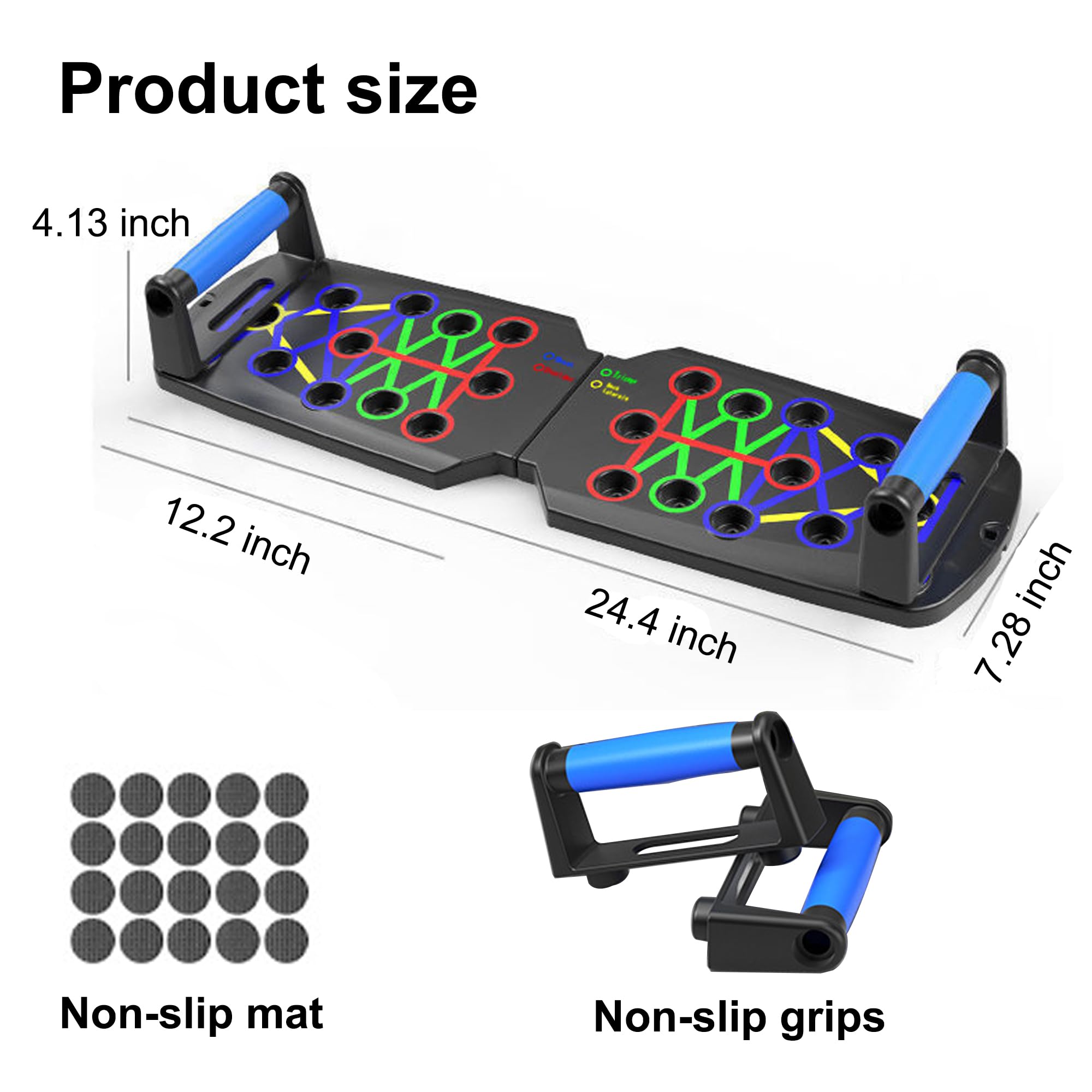 Functional Pushup Stands System Fitness Floor Chest Muscle Exercise Professional Equipment Burn Fat Strength Training Arm Men & Women Solid Push Up Board 28 in 1 Home Workout Equipment Multi