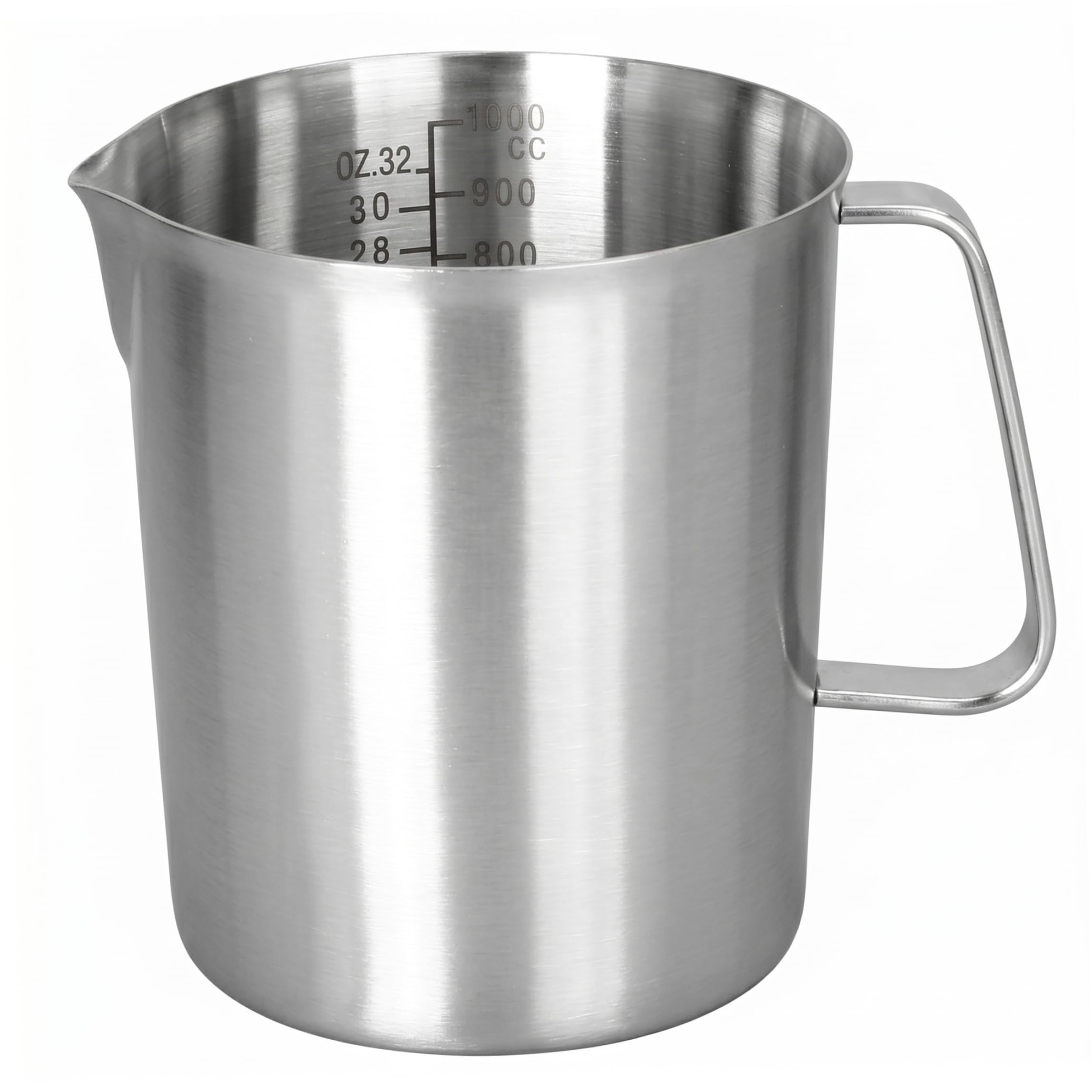 Tazas Medidoras Jarras, Taza Medidora De 1 L, Taza De Acero Inoxidable Con Escalas Internas Precisas, Boquilla Y Asa A Prueba De Fugas, Plateado