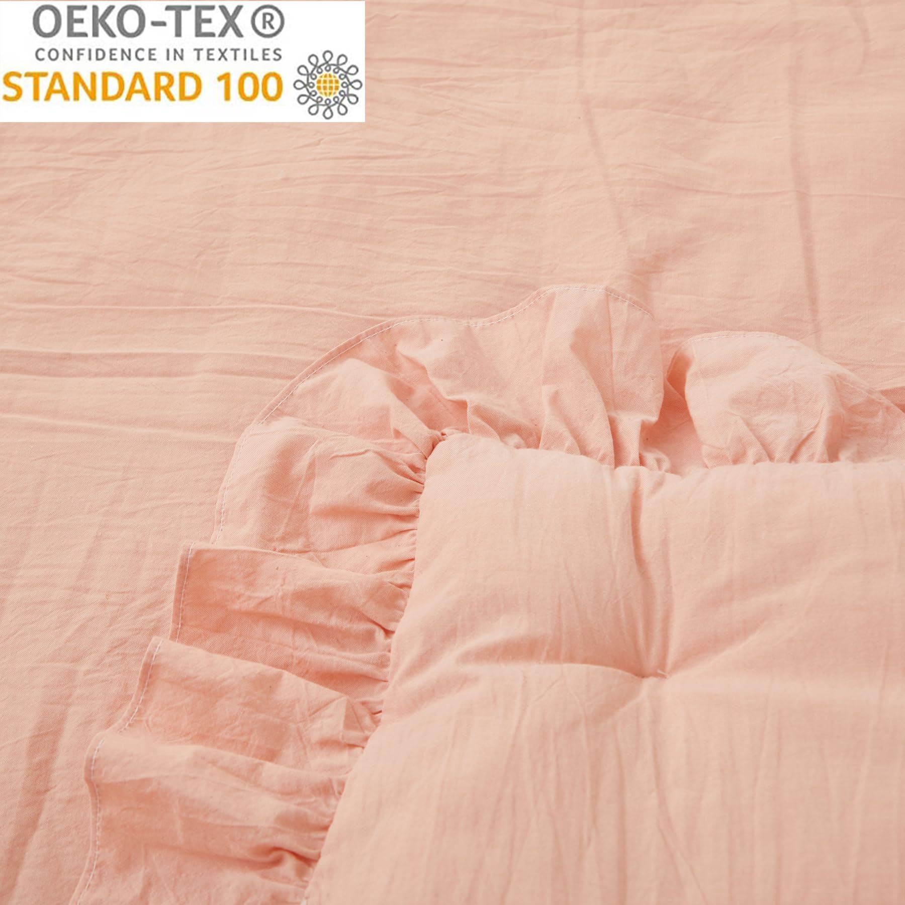 Brandream Juego de ropa de cama para cuna de bebé para niñas y niños, género neutro, bohemio, granja, elegante, con volantes, juego de ropa de cama de 6 piezas, 100% algodón lavado, rosa rubor