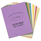 AUEAR, Pack of 10 11x14 Uncut Picture Mat Boards, Assorted Colors Backing Matte Boards for Frame, Print, Artwork, Picture
