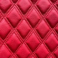 Vista 7 de Tong Gu Doble hilo acolchado imitación cuero vinilo tela espuma respaldo diamante tapicería material (naranja)