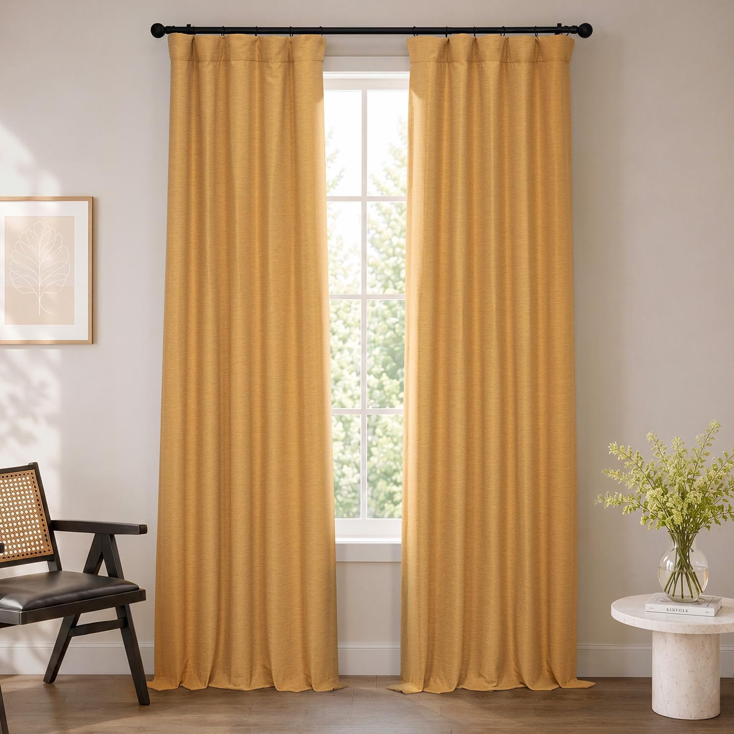 HPD Bellino - Cortina de oscurecimiento para habitación, 50 x 108 cm, Color Dorado