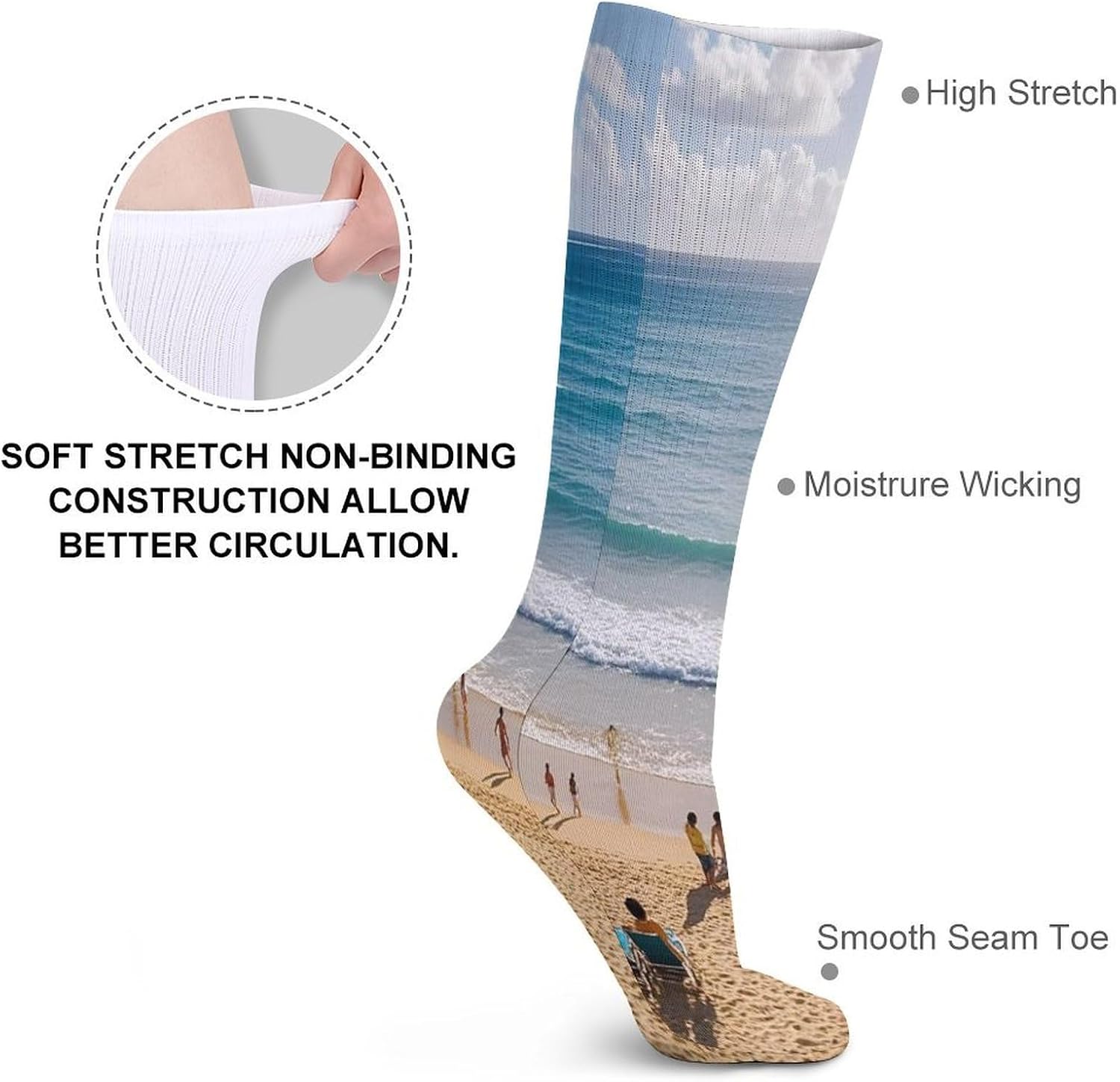 Summer Hawaiian Crew Socks Cozy Casual Calf Socks Lightweight Long Work Sock Breathable Athletic Sock for Hiking Sports Running 5 Pairs