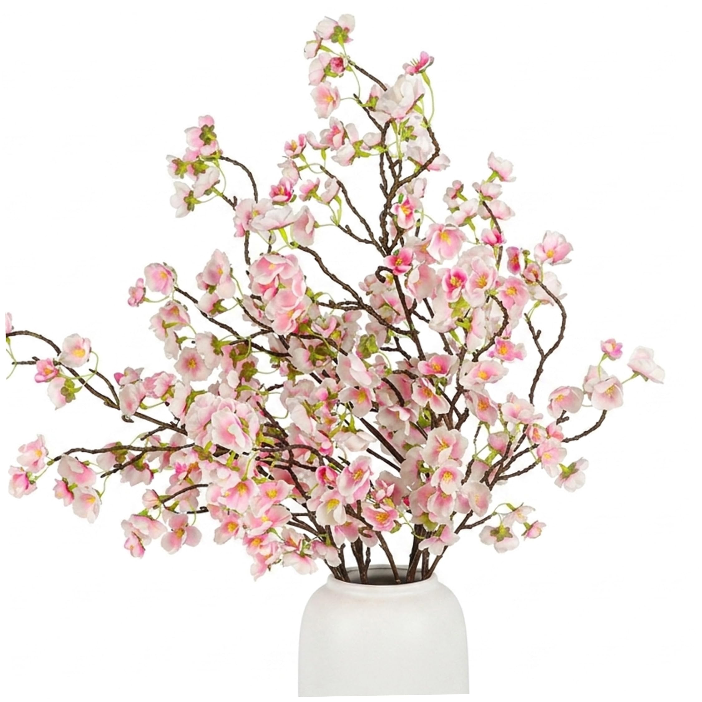Perodlly 4Pcs Cherry Blossoms, Faux Cherry Blossom Branches, Realistic Silk Blossom Stems with Full Blooms, 40 Inch Decorative Blossoms for Vase and Home Decor..