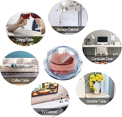 Miniatura 4 de Mantel redondo para mesa de comedor, café, mantel de plástico transparente, de vinilo, PVC, resistente al agua, protector de muebles de escritorio,