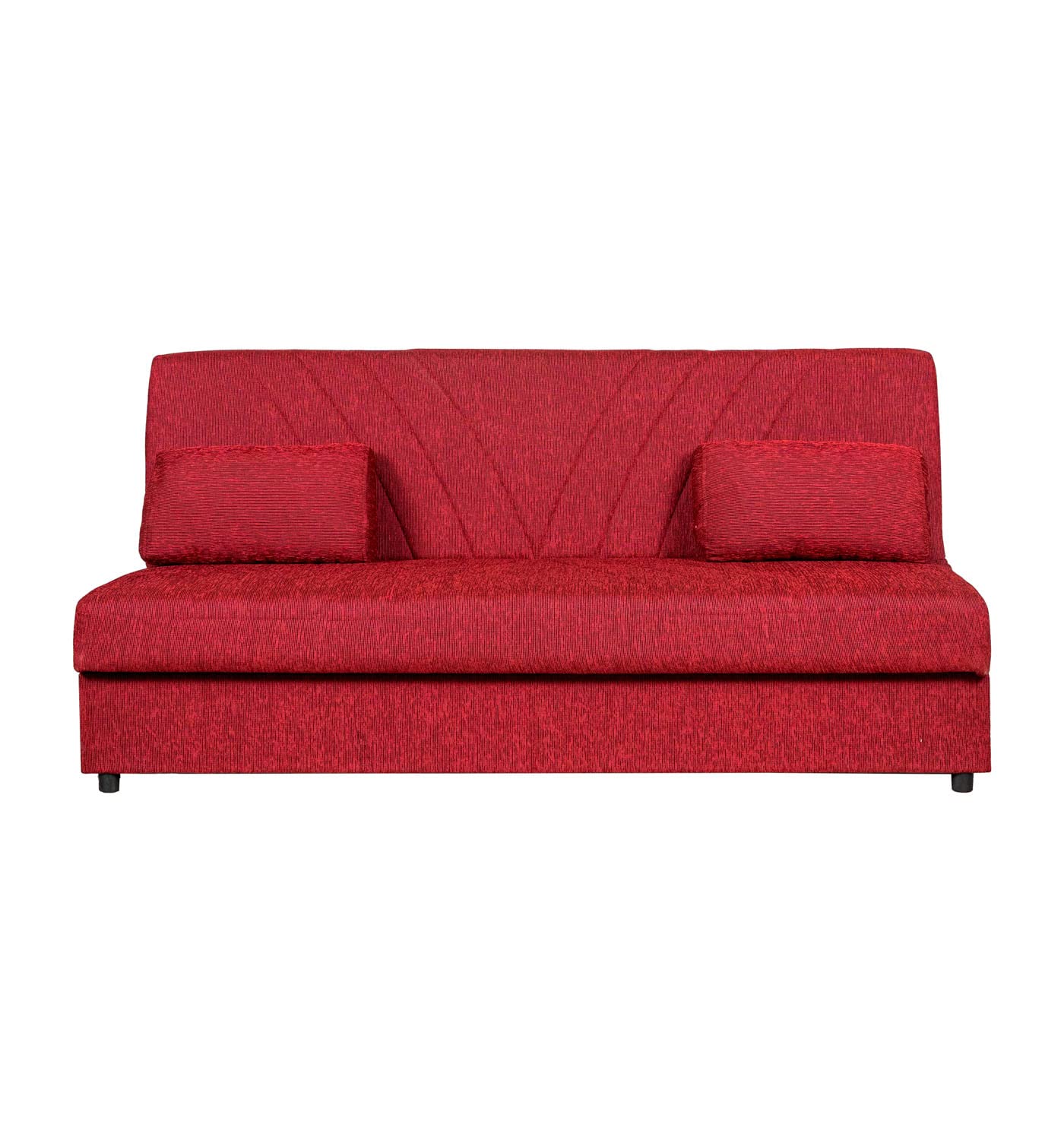 Arredo Stock Divano letto 3 posti in tessuto con cassettone contenitore, 184x80x86 (Rosso)
