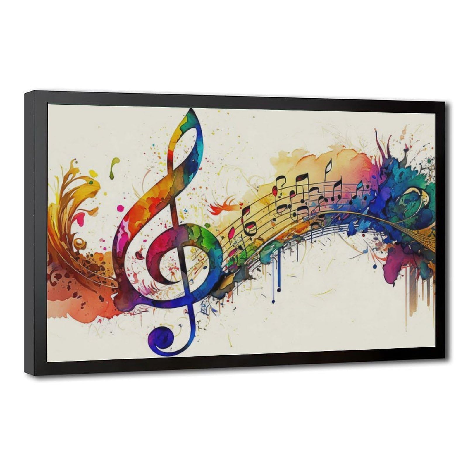 Musica da parete con note musicali, poster su tela, decorazione per camera da letto, ufficio, stanza, regalo, 61 cm L x 91,4 cm W