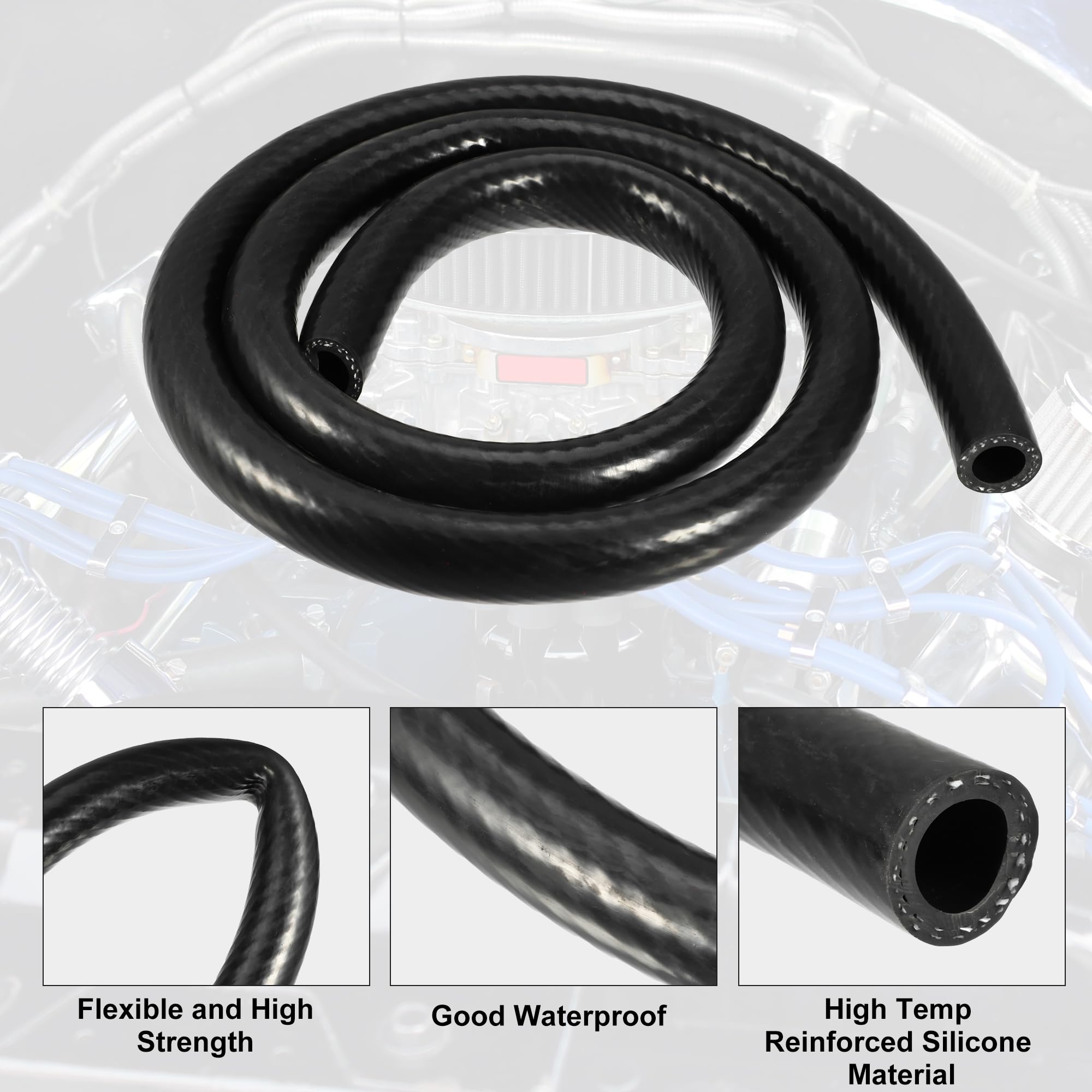 6-Pack Blue Silicone Vacuum Hose Kit – 3mm-10mm, 5ft Each, FDA Food Grade