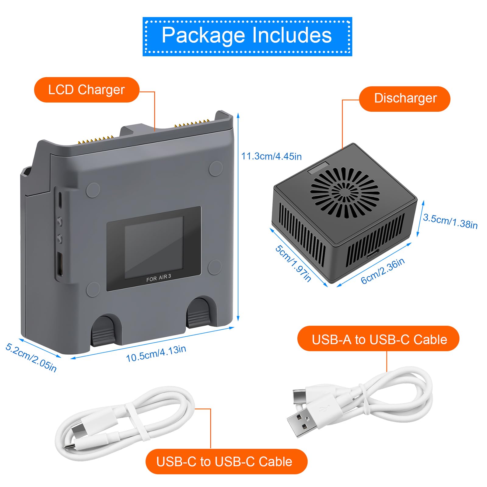 Hub szybkiego ładowania akumulatora do koncentratora ładowania Air 2 Slot 3 zasilanie bateryjne 5V-5A (prawie) USB 5V3A