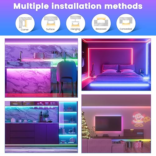 Miniatura 4 de Muzata Paquete de 10 canales LED de 3.3 pies3.3 ft, excelente sistema de canales LED sin manchas con cubierta blanca lechosa de aluminio plateado en