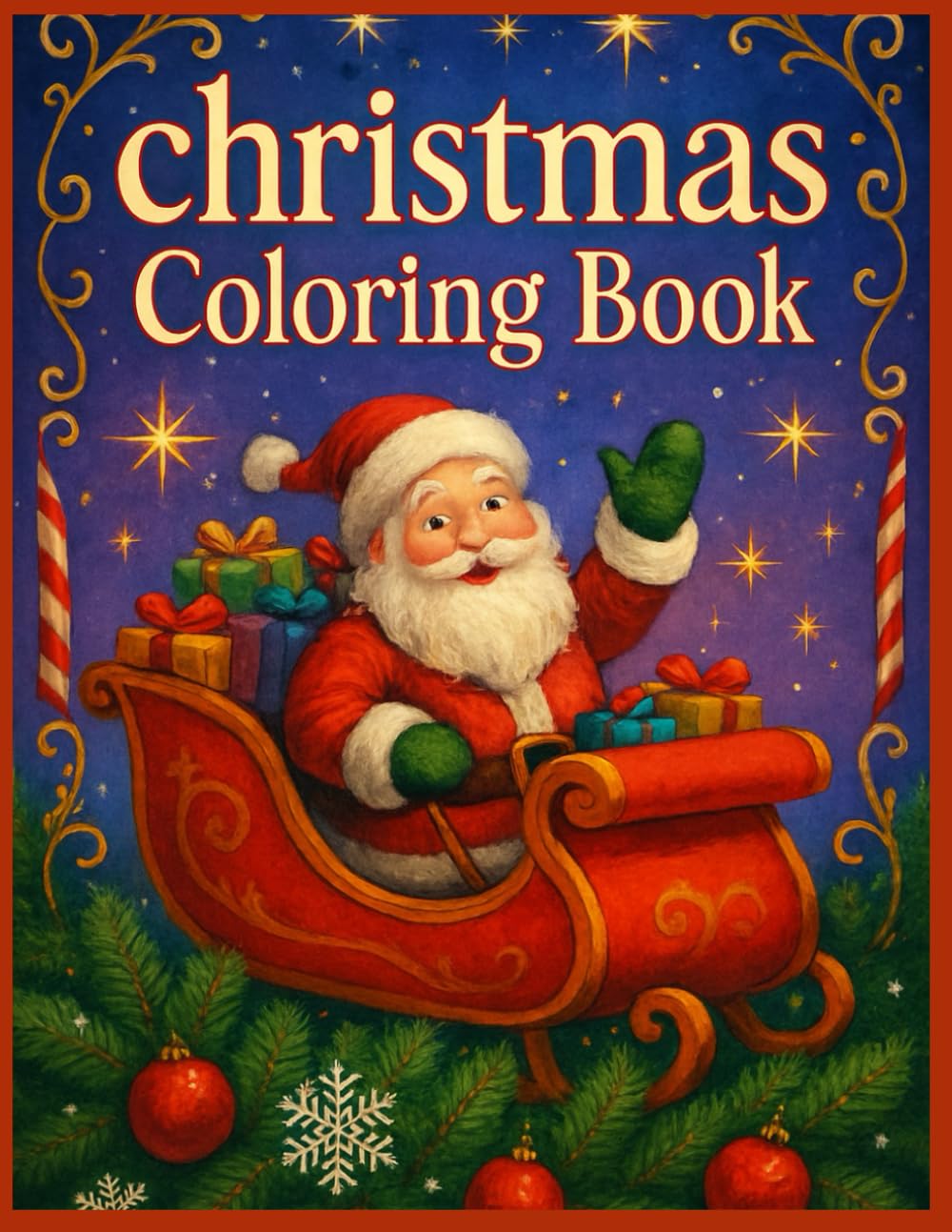 Christmas Coloring Book for Adults and Kids: 148 Festive Holiday Pages Featuring Santa, Snowmen, Reindeer, and Cozy Winter Scenes for Relaxation, Stress Relief, and Family Fun