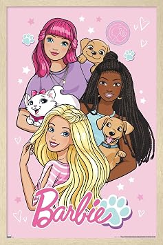 Mattel Barbie - Cute Wall Poster, 34L" x 22.4W", Blonde Framed Version