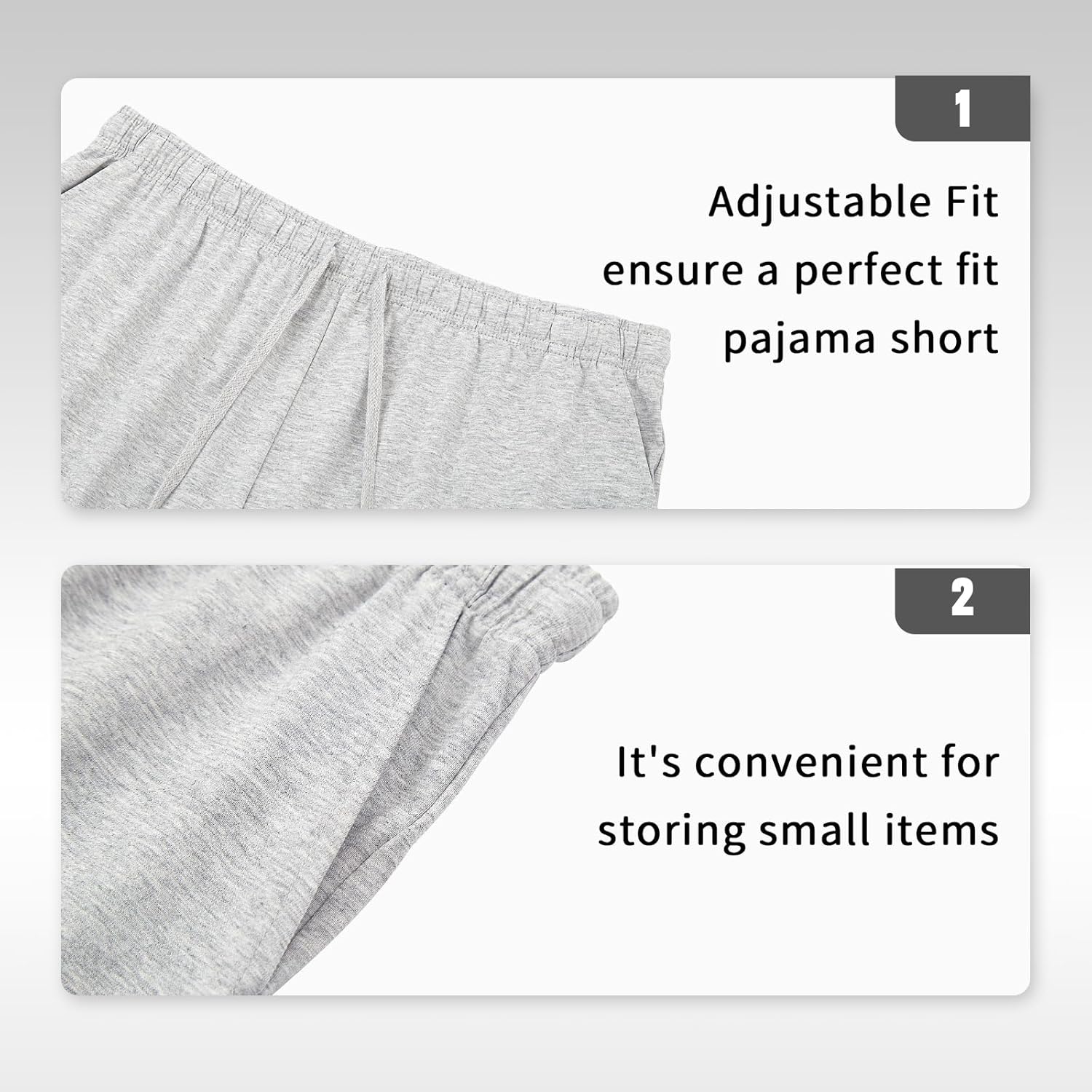 HomyComy Men'S Pajama Shorts Cotton Sleepwear Pants Elastic Waistband Lounge Shorts with Pockets - Image 3