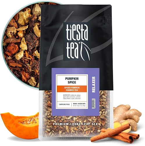 Tiesta Tea Pumpkin Spice Rooibos Loose Leaf Caffeine-Free Herbal Tea 16oz