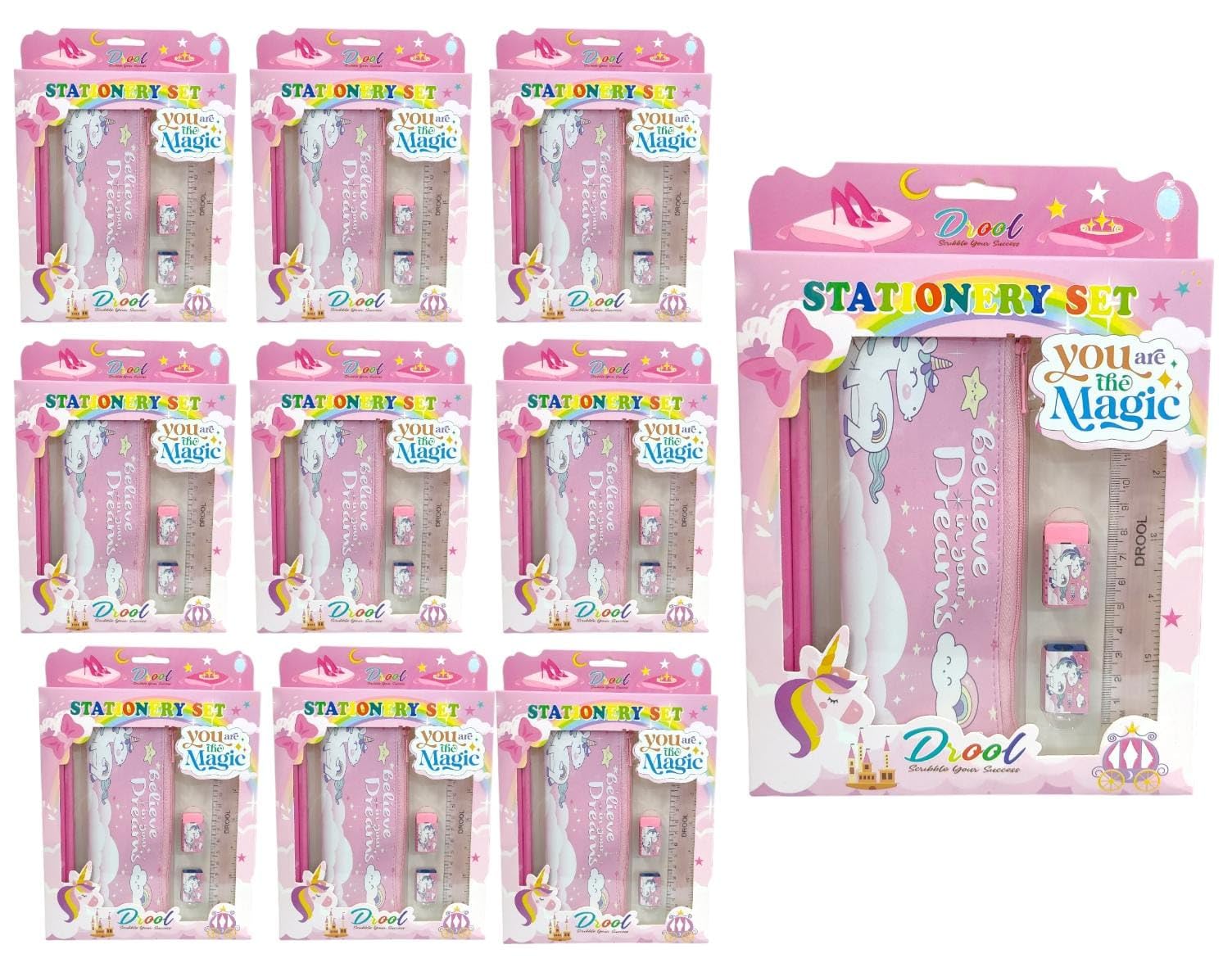 TERA 13 Unicorn Stationary Kit for Kids, Pouch with Stationery, Stationery Items for Boys, Return Gift for Girls, Stationary Set, Birthday Party Return Gifts, Stationery Gift Set for Kids (Pack of 10) (B0D25GFB67) Amazon Price History, Amazon Price Tracker