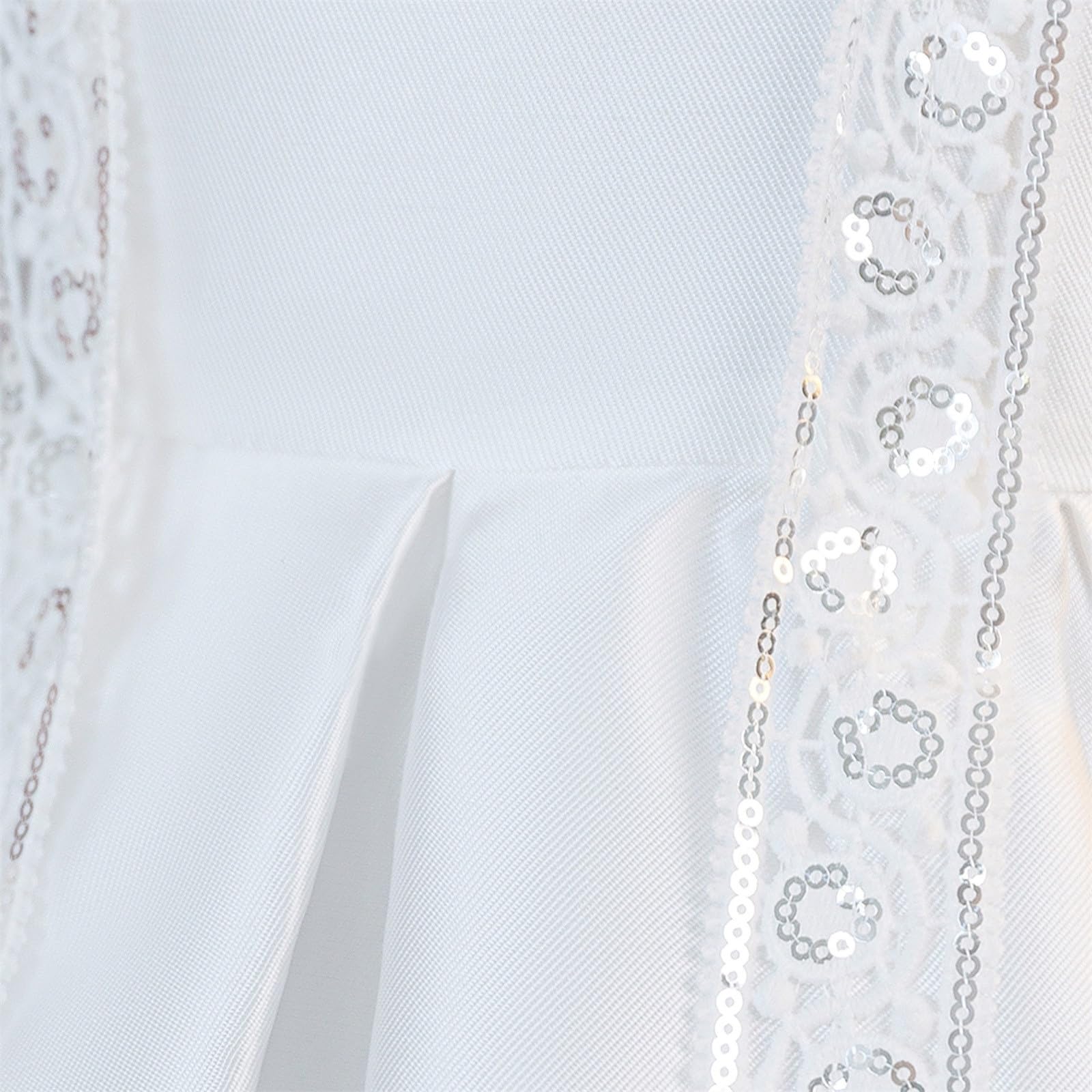 Kleid MäDchen Festlich - schulterfreies Tutu-Kleid Mesh für feierliche Anlässe elegante Partyrobe mit Rundhalsausschnitt Paillettenverzierung ärmelloses Sommerkleid für von drei bis acht Jahren