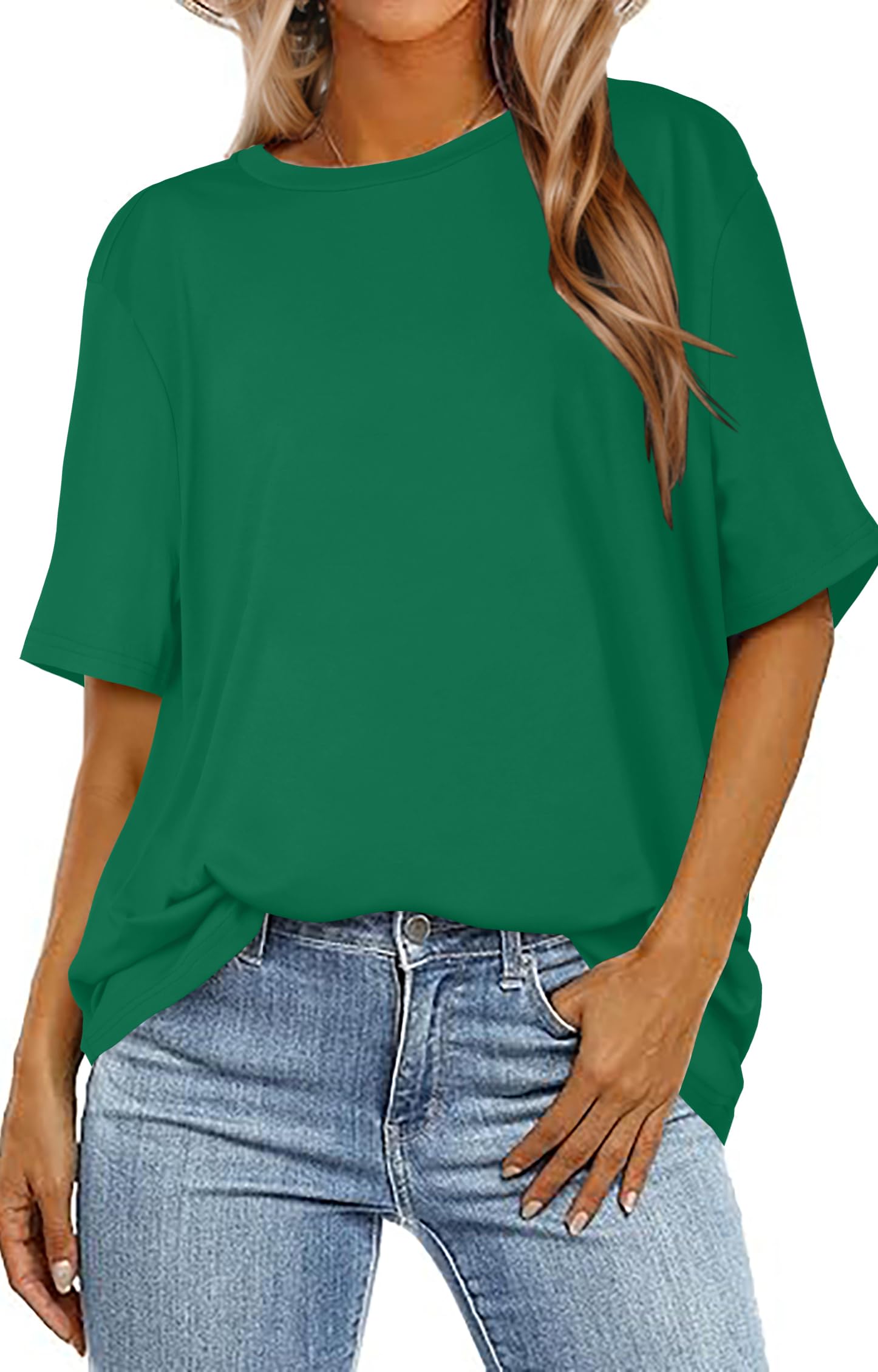 CHICALLURE Oversized Tshirt Womens Basic Graphic Tees Loose Crewneck Short Sleeve Casual Tops