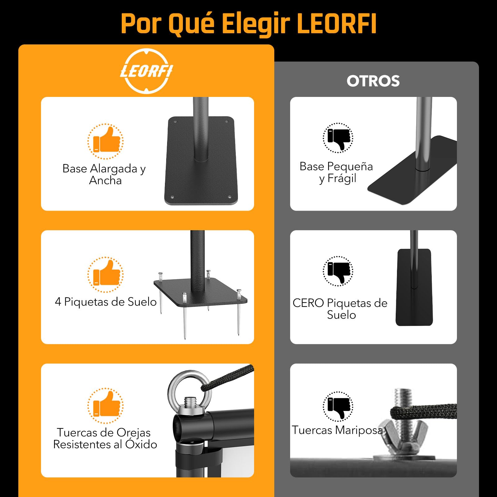 Pantalla de Proyección Exterior con Soporte LEORFI 120 Pulgadas Portátil - Soporte Ultraestable, Tela HD 4K 16:9 Sin Arrugas - Proyección Frontal/Traslúcida - Incluye Bolsa de Transporte para Cine