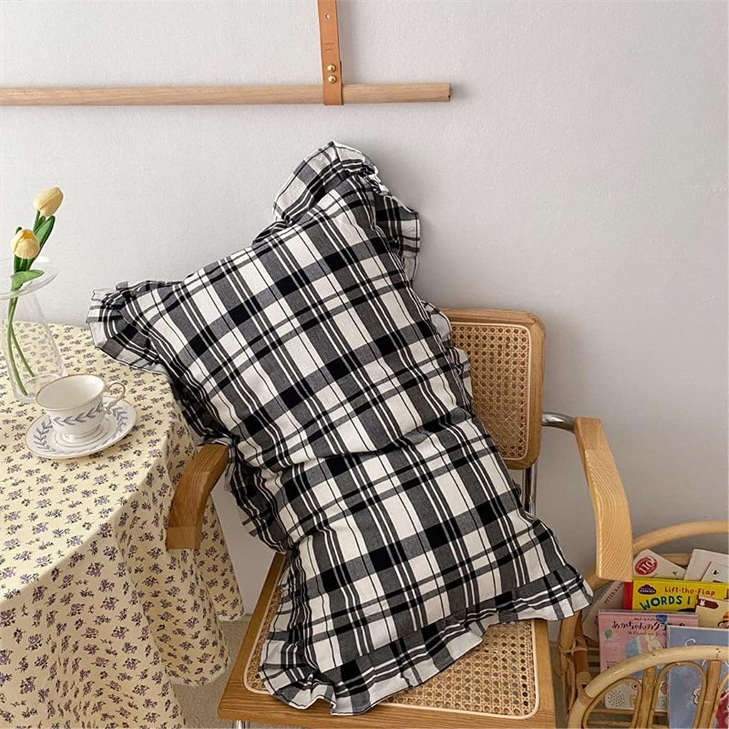 Retro Washed Cotton Pillow Case Ruffle Pillow Case Single Pillow Home Decoration Bedding Single Pillow Case(Style B)