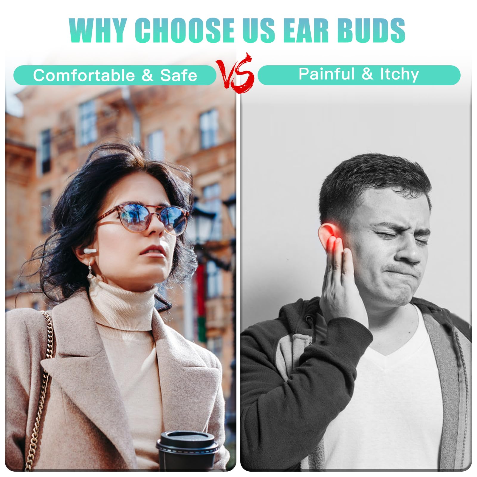 Auriculares intrauditivos inalámbricos Bluetooth: auriculares internos deportivos inalámbricos con sonido estéreo HiFi con 4 micrófonos - control táctil - IPX7 resistente al agua compatible c