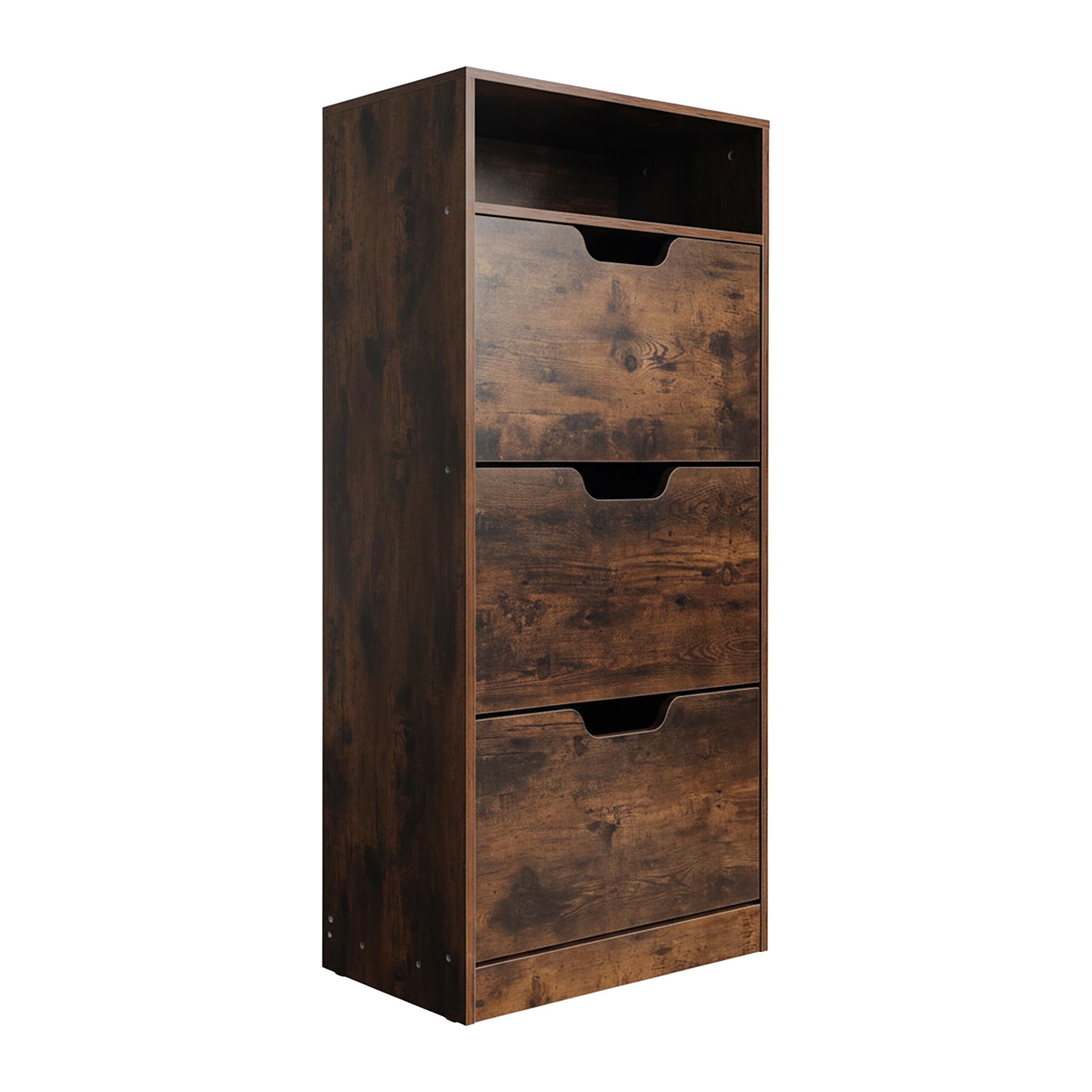 Relaxdays Scarpiera Industriale con 3 Ante, 14 Paia, 140x60x24 cm, Marrone
