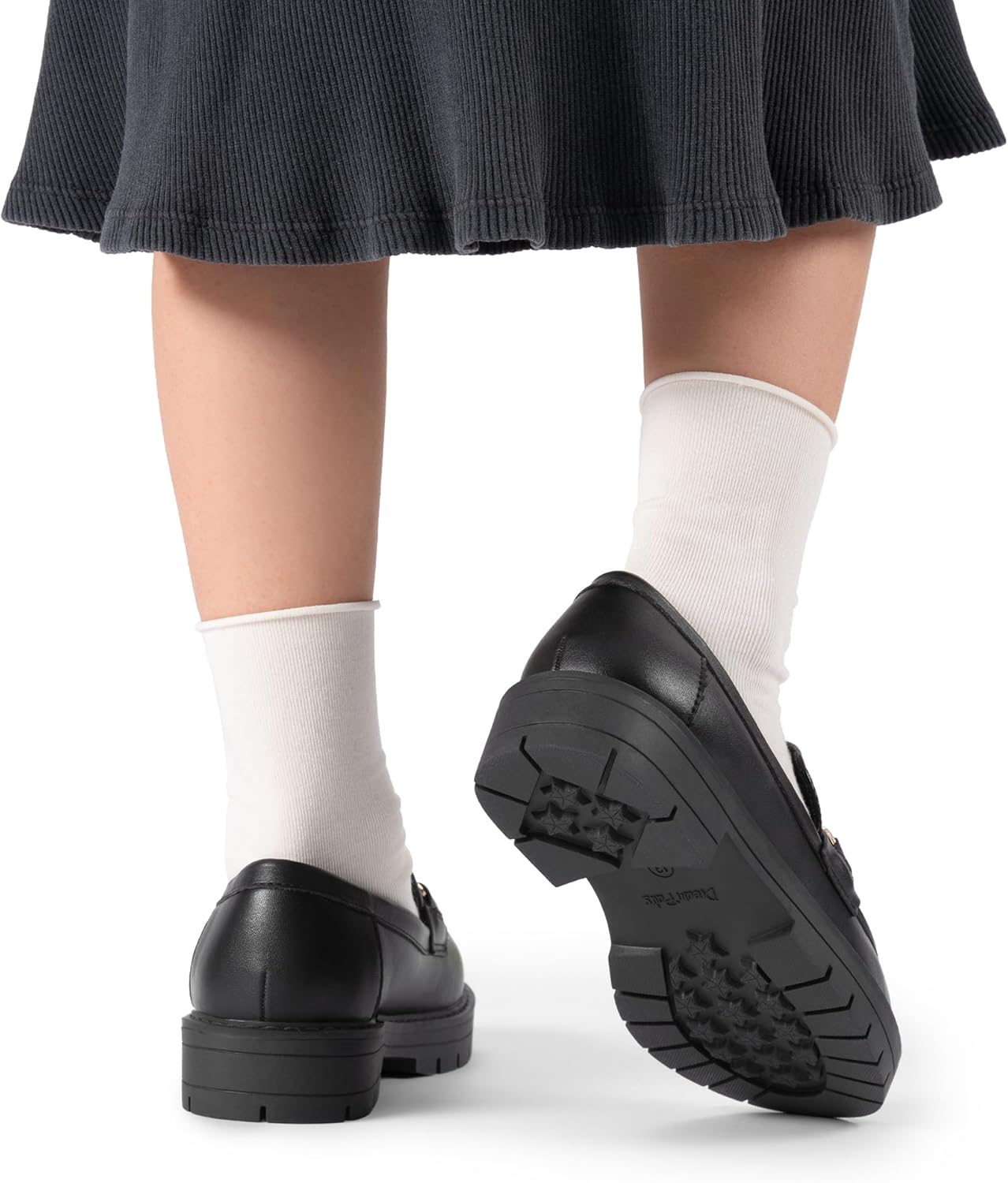 DREAM PAIRS Girls Loafers Chunky Platform Slip On Loafers School Uniform Dress Shoes - Image 7
