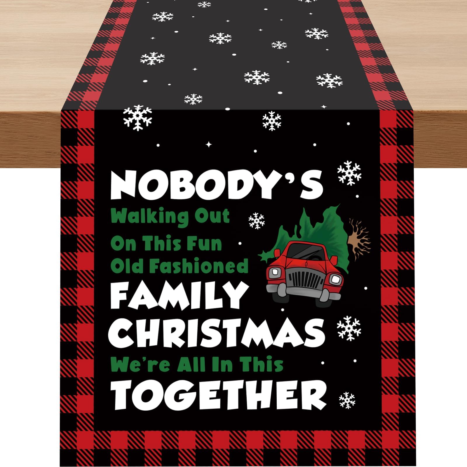 IDEAPRONChristmas Vacation Decor, Funny Christmas Table Runner, Griswold Family Christmas Vacation Merchandise, Winter Holiday Party Supplies, Xmas Home Kitchen Table Decor, 13x72 Inch