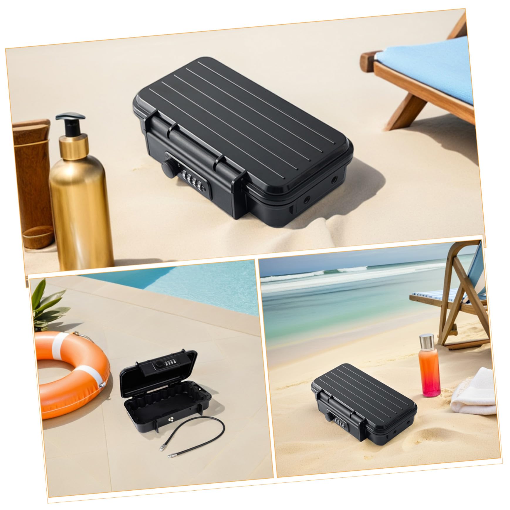 OSALADI Cassetta di Sicurezza Portatile Combinazione Realizzata in Robusto Materiale Abs e Resistente alle Cadute per Viaggi Palestra Hotel e Dormitori Cavo in Acciaio Staccabile