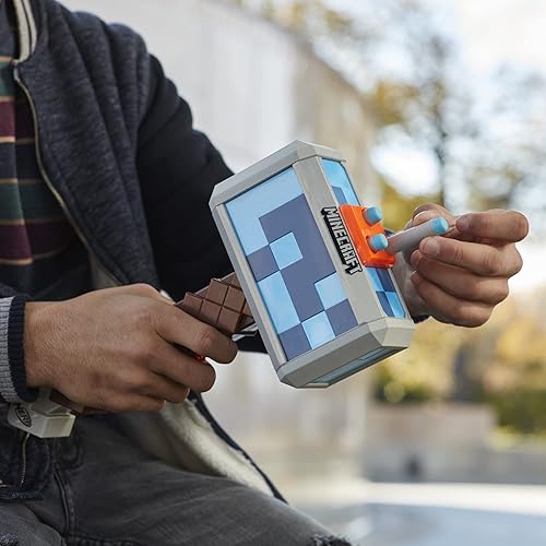 Miniatura 4 de NERF Minecraft Stormlander - Martillo de dardos para explotar dardos incluye 3 dardos Elite oficiales mango de imprimación extraíble