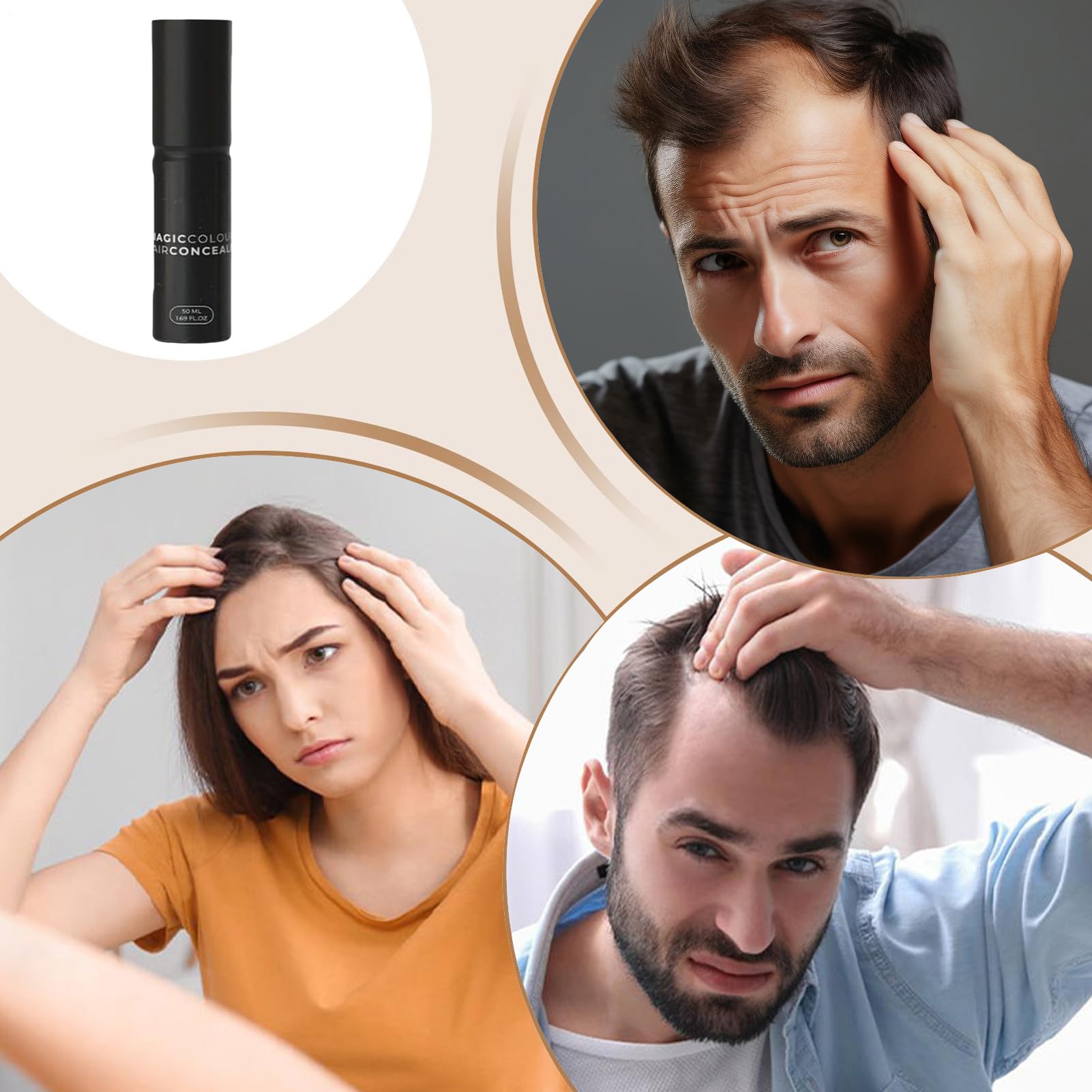 Densifiante pour cheveux fins - Crème densifiante pour couvrir les racines - Fibres naturelles pour un aspect volumeux immédiat