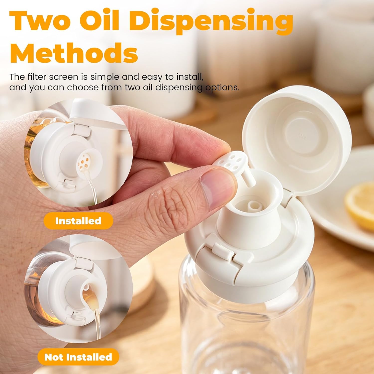 Leakproof Olive Oil Dispenser Bottle, 9.5oz