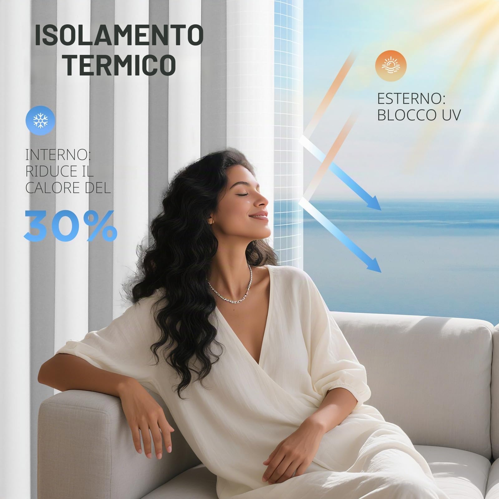 Joydeco Tende Oscuranti per Interni 2 Pezzi L 140 x A 260 CM, Tenda Termiche con Passanti Nascosti per Soggiorno Moderne Cameretta Bambini Camera da Letto Blackout Curtains, Bianco