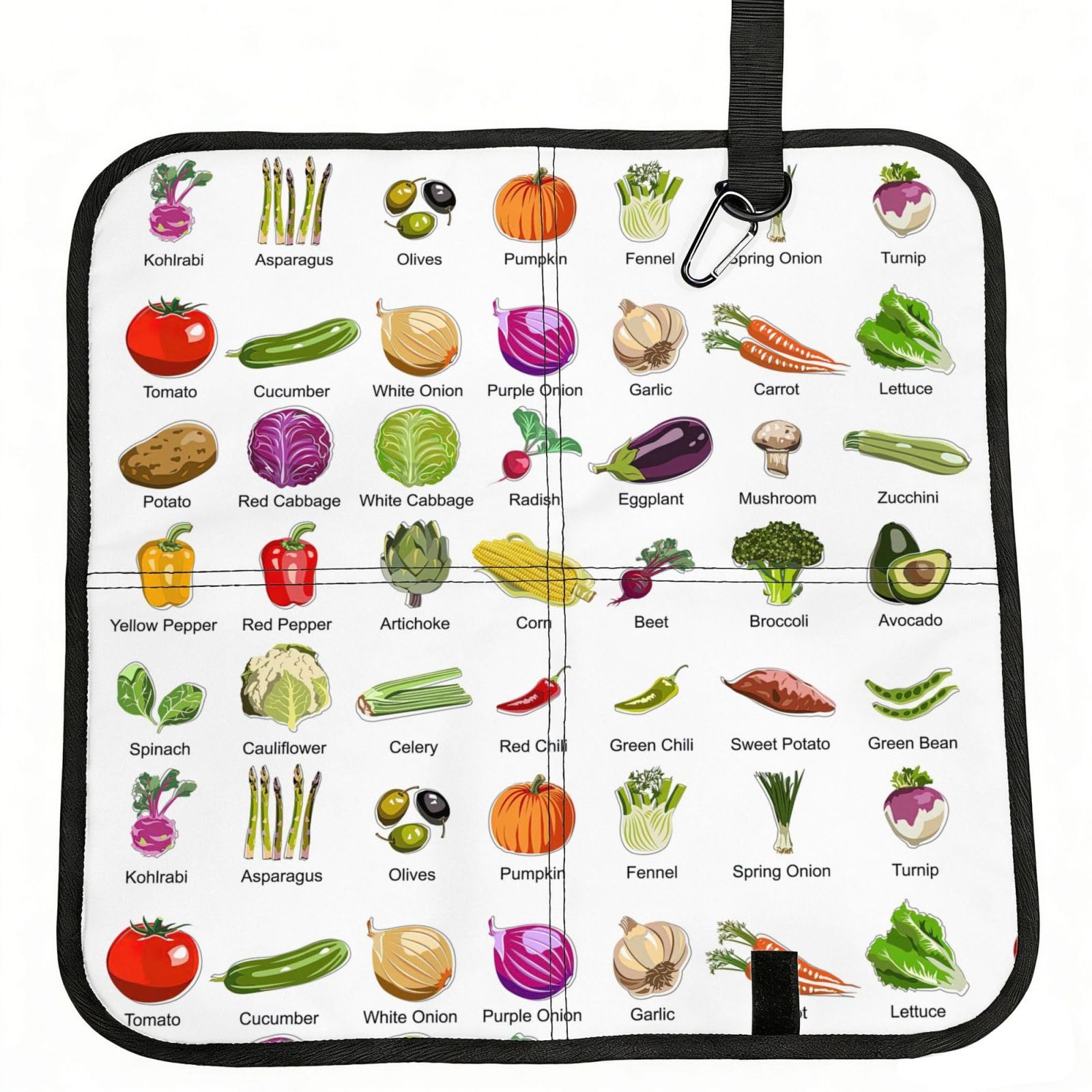 YGLHBDPBF Introduction of various vegetables Print Camping seat cushion,Foldable Sitting Pads,Save Backpack Space for Hiking