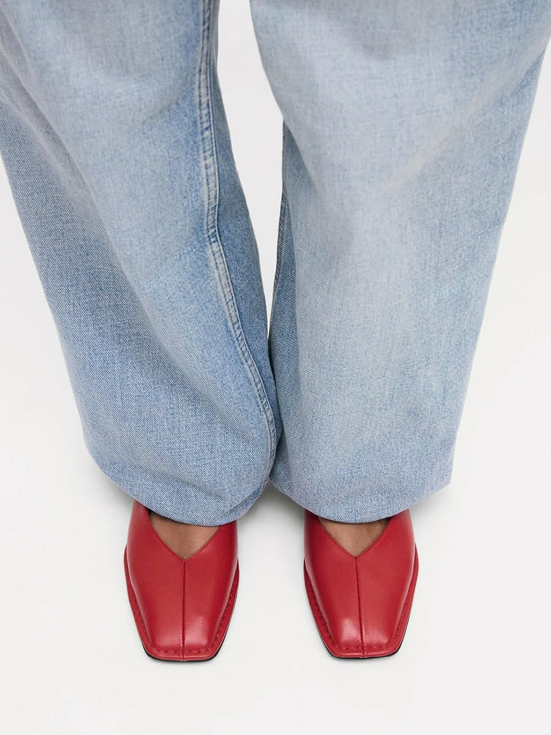 Lace up Ballet Flats Women Square Toe Mary Jane Flats Bow Slip On Comfortable Ballerina Shoes - Image 2