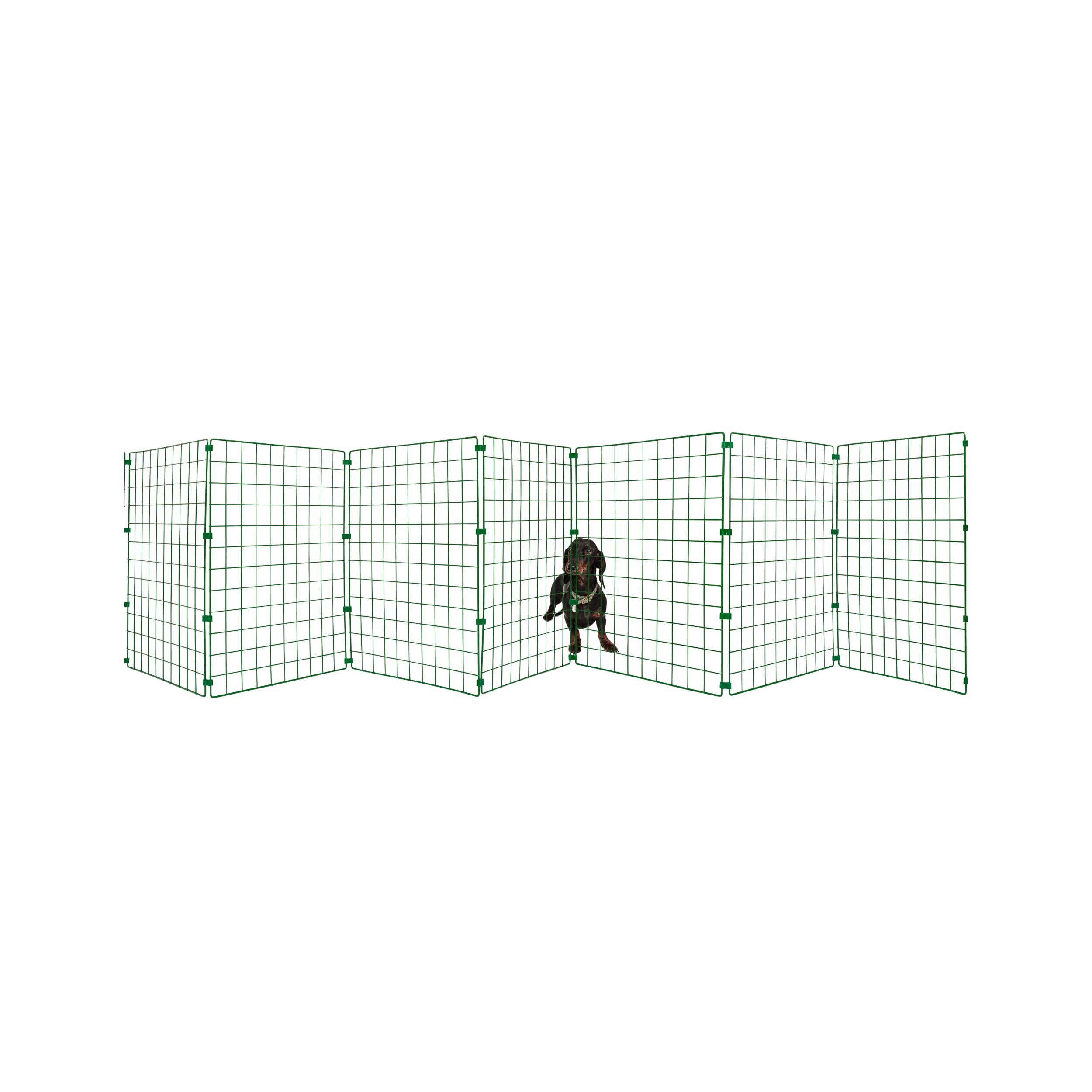 Freestanding Indoor Dog Barrier/Fence - Room/Hallway Divider, Folding Puppy Gate, Folding Portable Fence for Indoors, Puppy Gate, Adjustable Secure Fence (6 Panels, 60cm High)