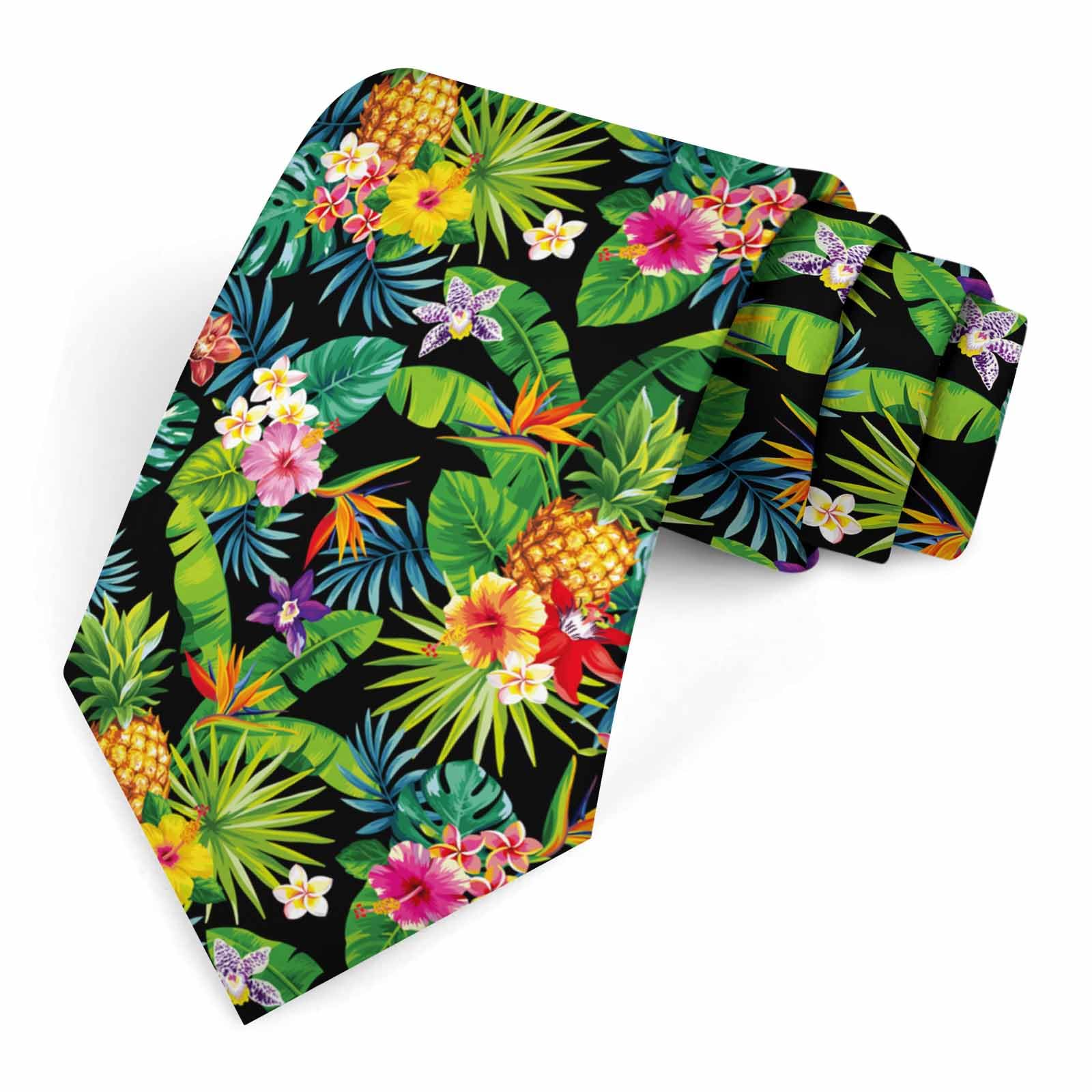 Muntayson Pineapples Tie for Men Novelty Fun Full Print Men's Necktie Skinny Fashion Narrow