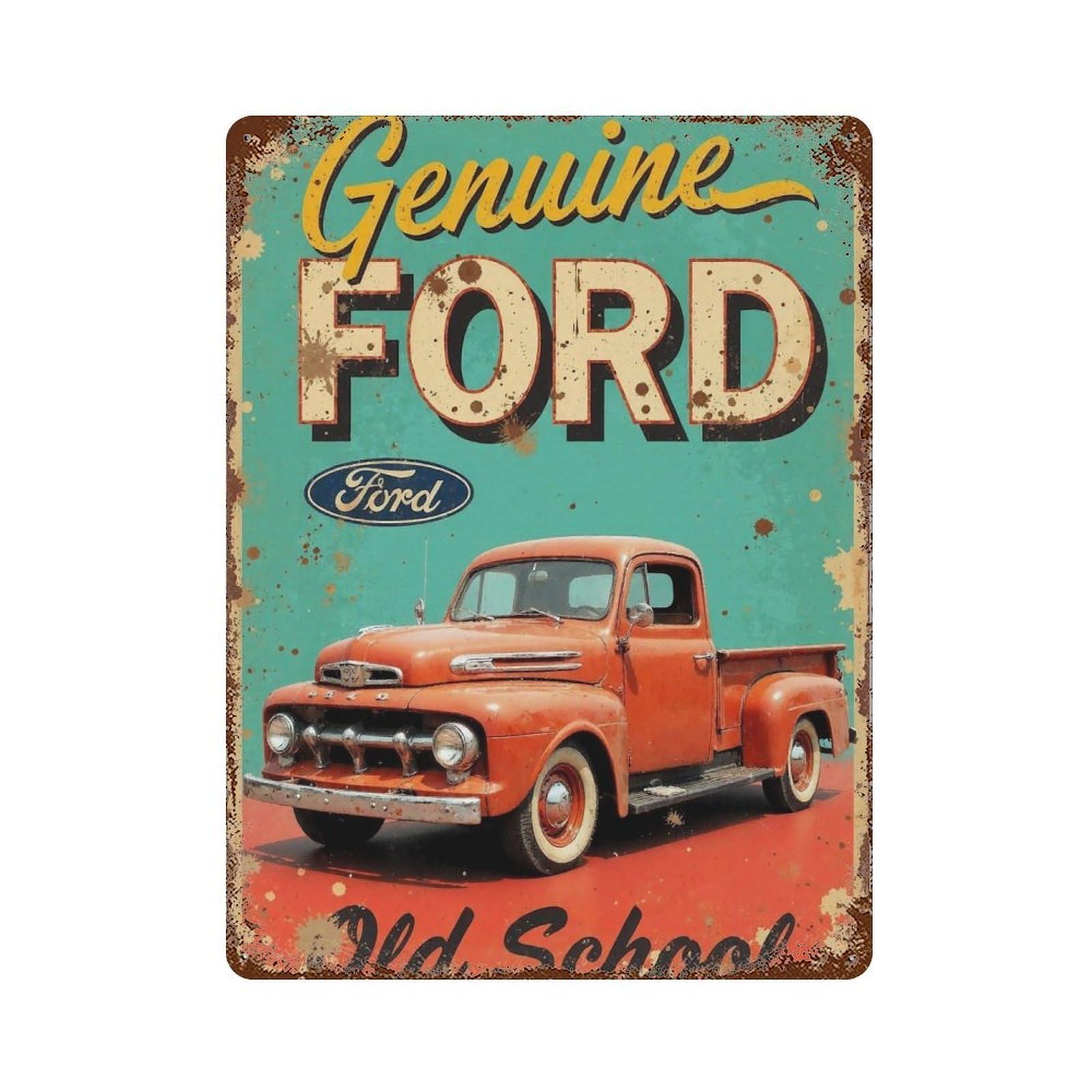 YHGERTKU Retro Ford Wall Art Retro Iron Vintage Metal Tin Sign Poster Modern Decor for Living Rooms Gift 40x30cm