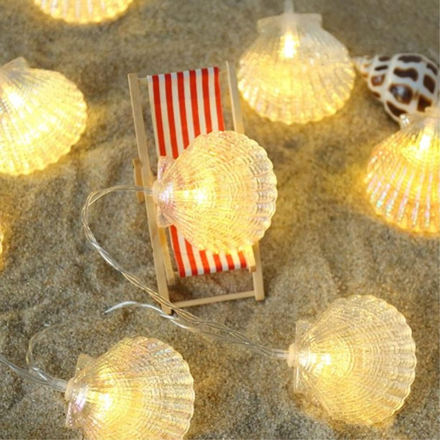 Aashralya Coastal Shell Premium LED Lights for Diwali Decoration, Curtain Lights for Door, Windows with 8 Flashing Modes. Warm White Lights