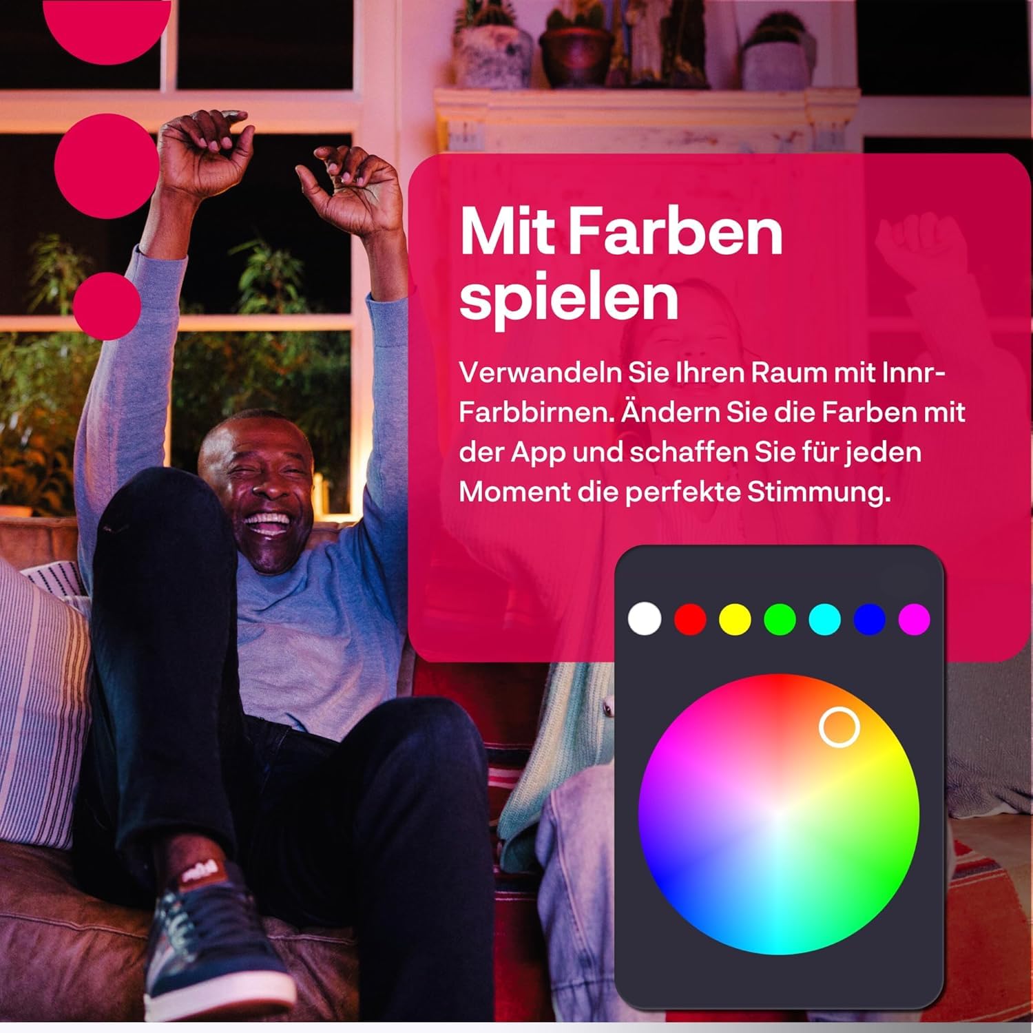 innr Smart LED Deckenlampe 30cm, Zigbee, funktioniert mit Hue*, Alexa (Bridge erforderlich), White & Color, Deckenleuchte Wohnzimmer, RGB LED Lampe Dimmbar, 2250 Lumen
