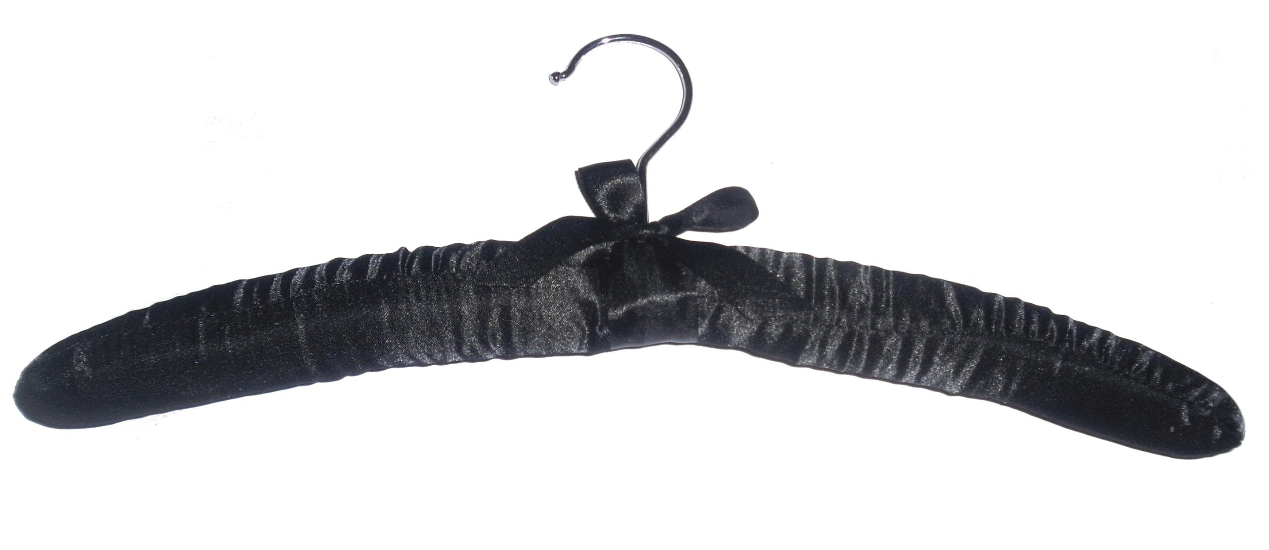 HANGERWORLD 10 grucce imbottite in raso nero da 38 cm per vestiti