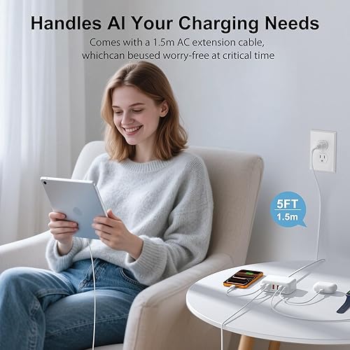 Miniatura 6 de Bloque del cargador del USB C, 6 puertos USB C cargador de carga rápida bloques de ladrillo,