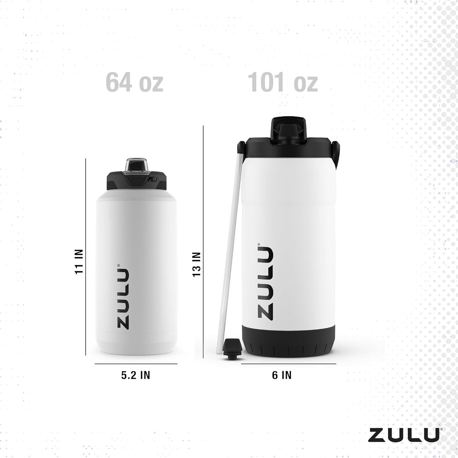 ZULU Goals Vacuum Insulated Large Capacity Stainless Steel Water Bottle | Reusable Jug Thermoses with Carry Handle | Leak-Proof Lid | Perfect for Travel, Workout, Gym, Hiking, Camping | 64oz, 101oz - Image 3