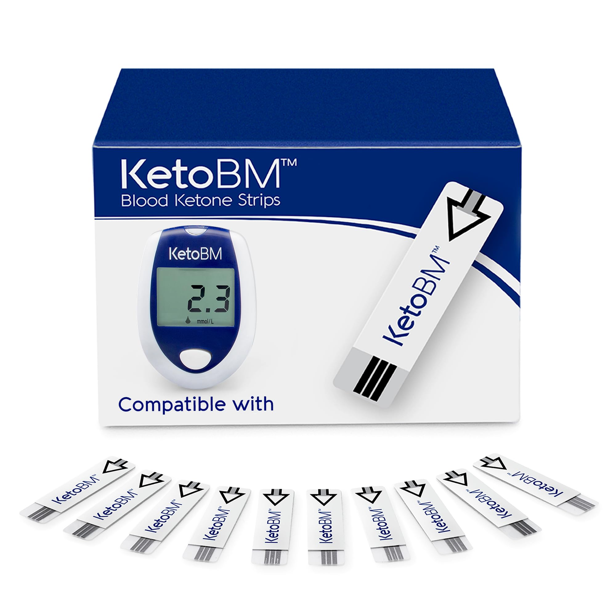 KetoBM Ketone Test Strips, 40pk - NOT Compatible with KetoBM Bluetooth Glucose & Ketone Meter